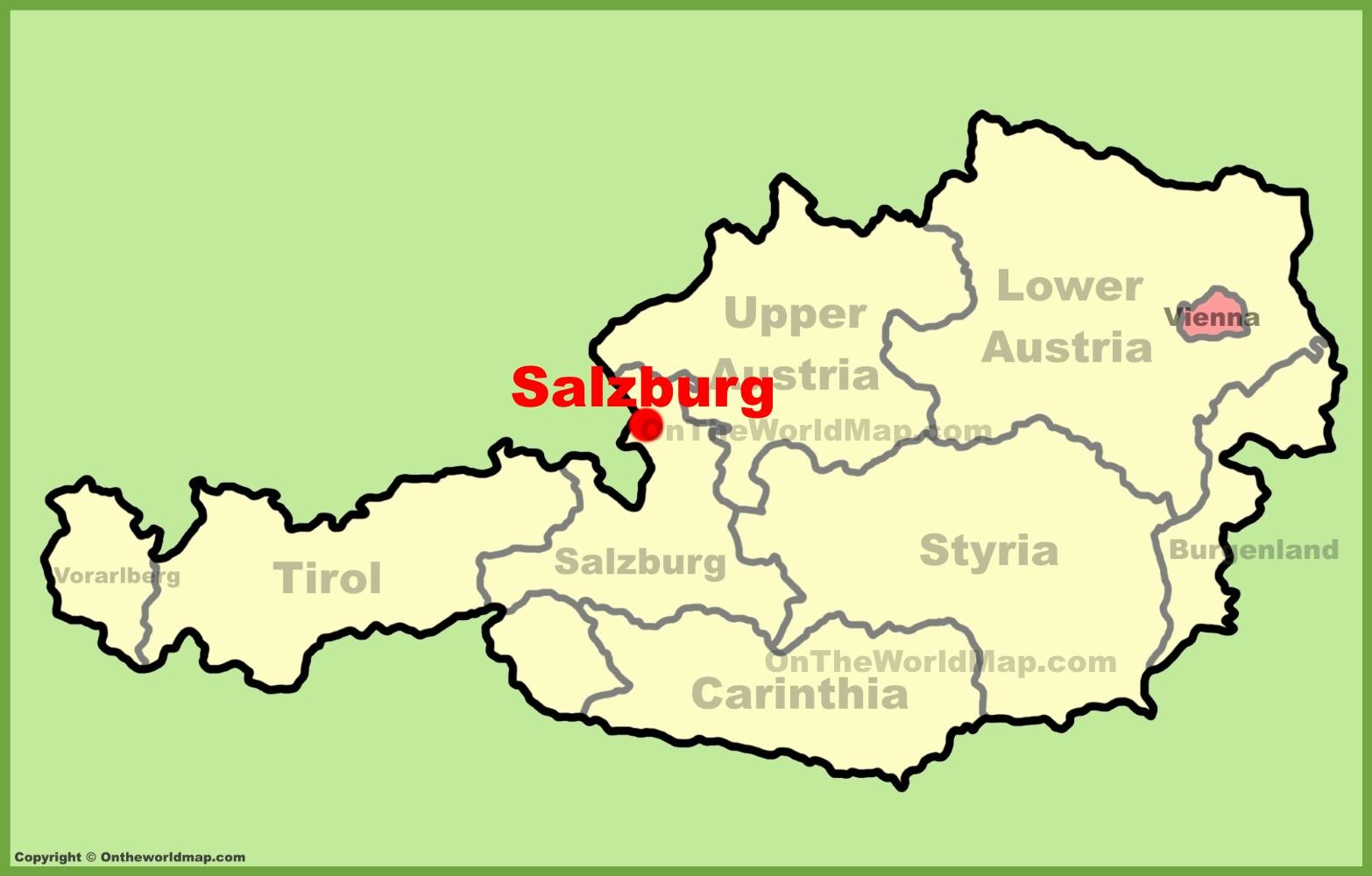 ザルツブルグオーストリアマップ オーストリアザルツブルク地図 西欧 ヨーロッパ
