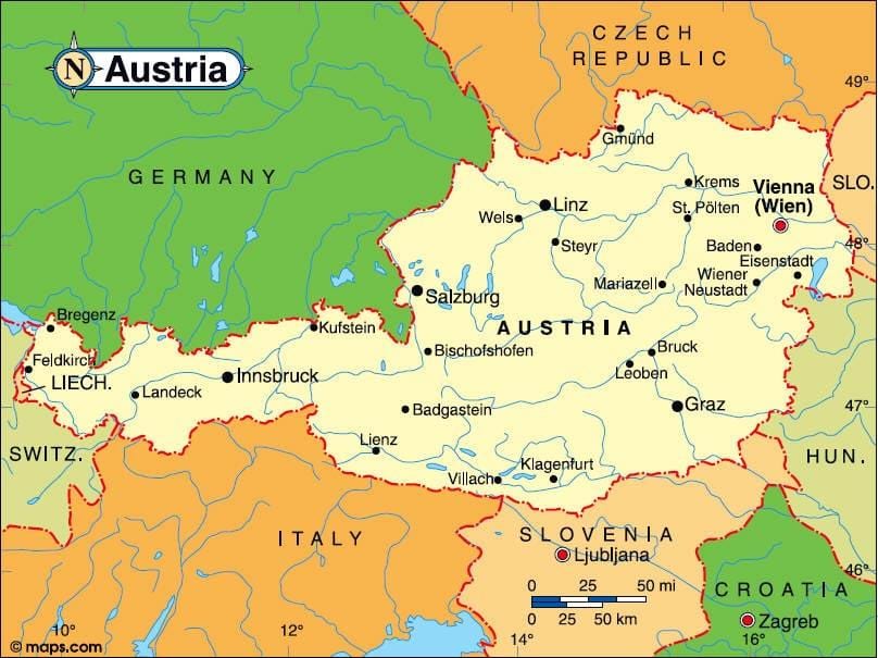 オーストリアのインスブルック地図
