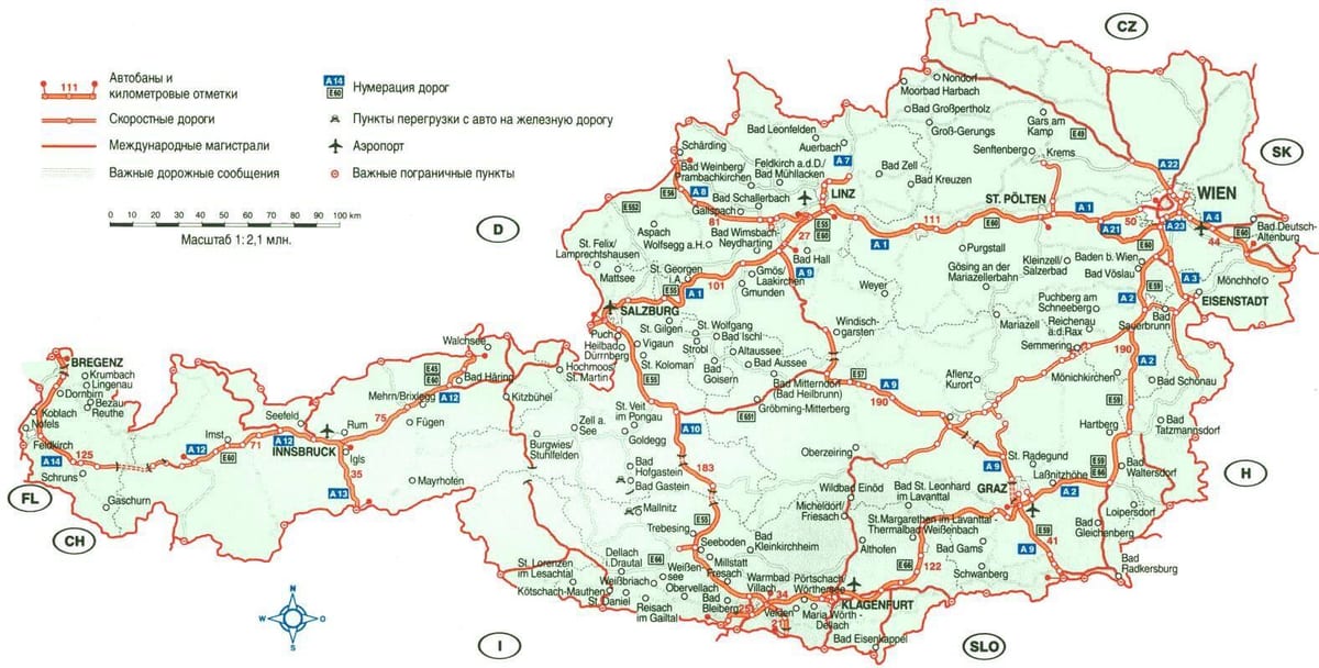 オーストリア旅行地図