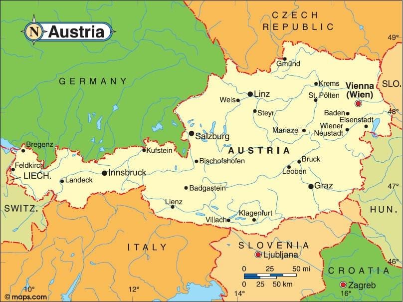 地図をクランデックオーストリア