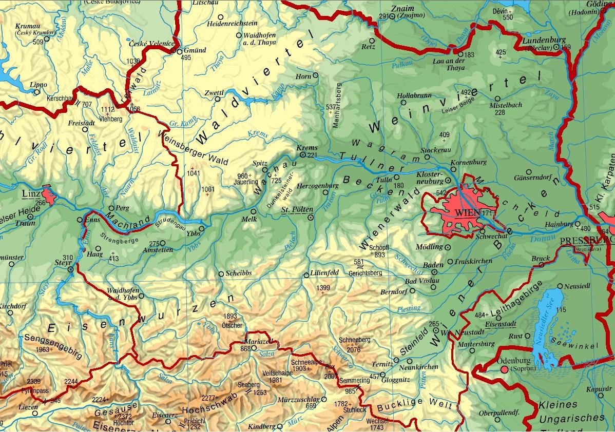 地図lower austria