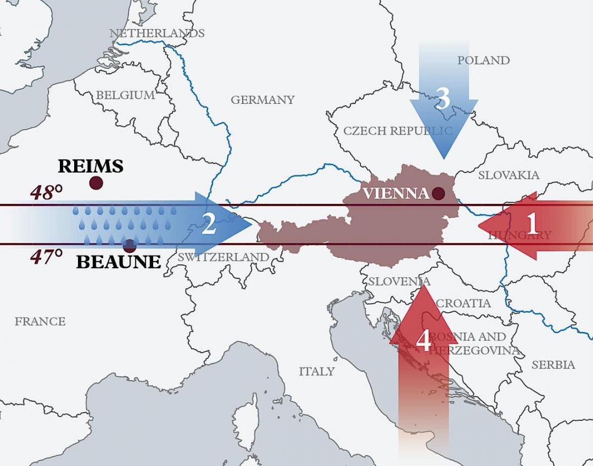 地図オーストリアの気候