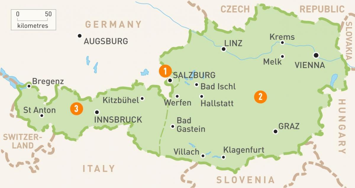 地図オーストリア