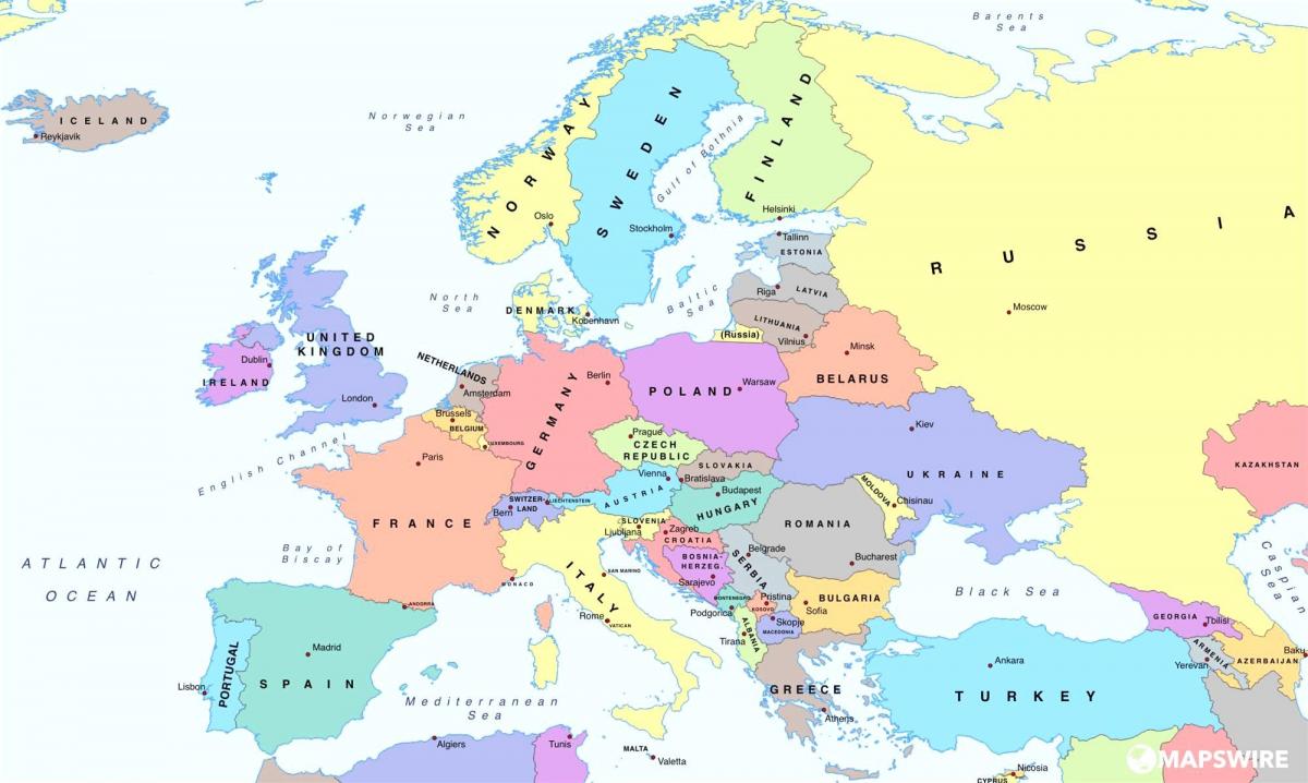 欧州地図を示すオーストリア