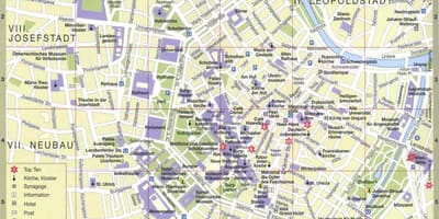 地図のウィーンオーストリアの観光名所