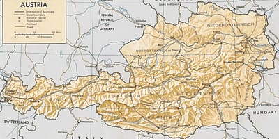 オーストリアの地理的地図