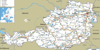 詳細地図オーストリアの都市
