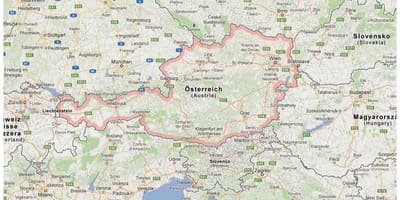 地図オーストリアの近隣諸国