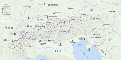 地図オーストリアスキーリゾートの空港
