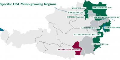 オーストリアのワイン生産地地図